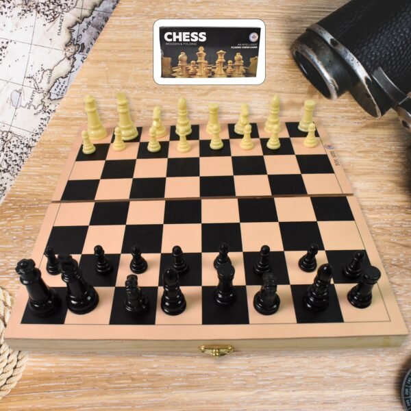 Folding Wooden Chess Board Set (30 Ã— 30 Cm / 1 Set)