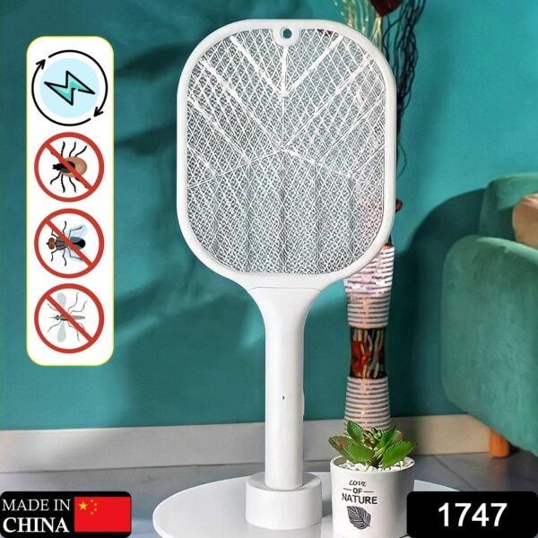 Rechargeable Mosquito Killer Racket with UV Light & USB Charging Base