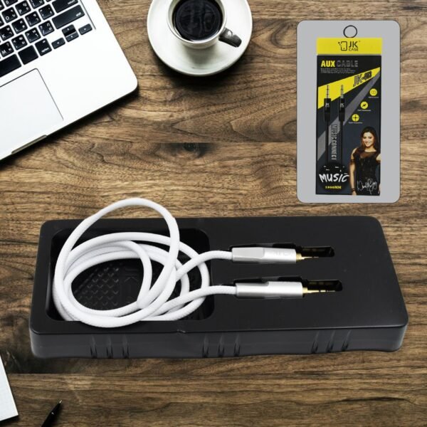 JK Aux Cable for Mobile and Tablet Home / Car Stereos & More (1 Pc / 1000MM)