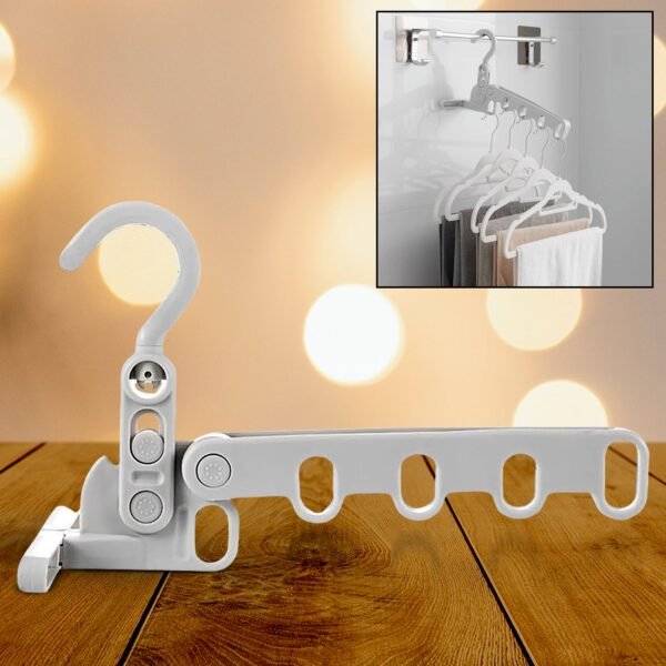 5-Hole Foldable Clothes Hanger â€“ Robust, Space-Saving Travel Rack