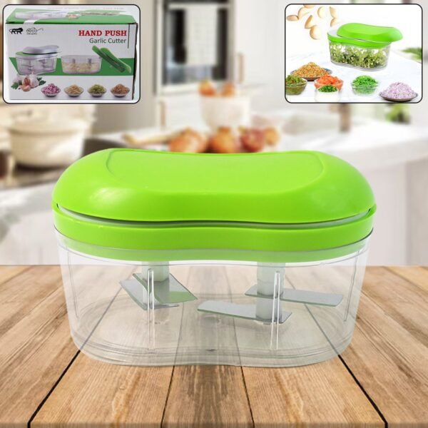Manual Hand Push Garlic Cutter & Vegetable Chopper (1 pc)