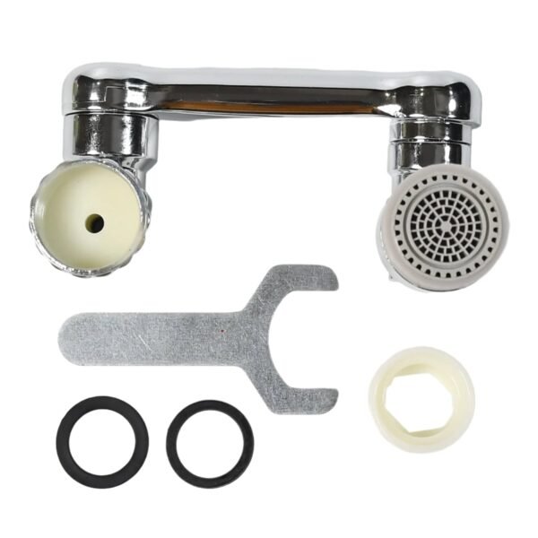 Splash Faucet Filter â€“ 180Â° Rotating Sprayer, Double O-Ring, Movable Water-Saving Sink Aerator Extender (Loose)