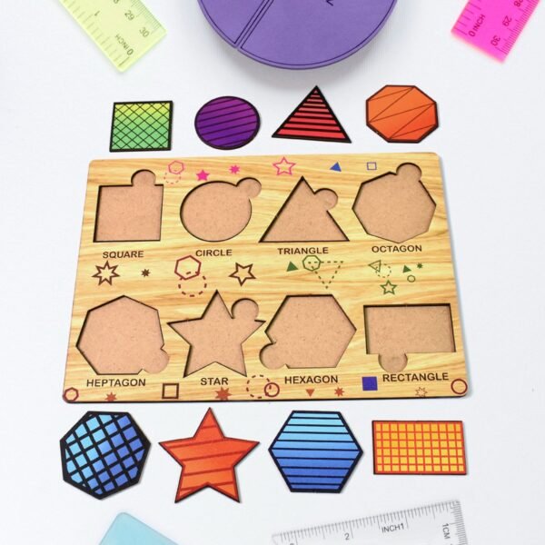 Wooden Triangles Puzzle Learning Educational Board (1 Set / 28Ã—20 Cm)