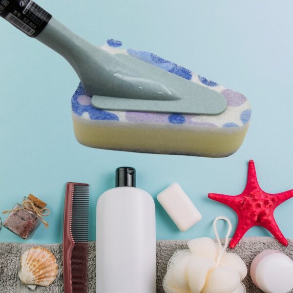 Triangular Sponge Brush â€“ Long Handle Multipurpose Kitchen & Bathroom Cleaning Tool