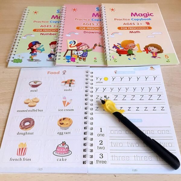 4 Pc Magic Copybook widely used by kids, childrenâ€™s and even adults also to write down important things over it while emergencies etc.