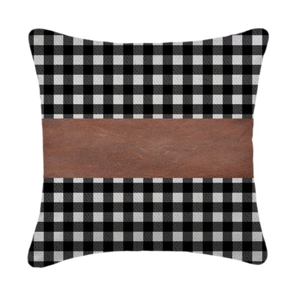 Pillow Covers, Leather & Cotton Cushion Covers (19 Ã— 12 Inch / 1 Pair / 2 Pc)