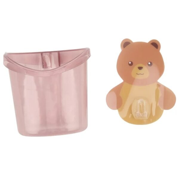 Multipurpose Teddy Bear Wall Toothbrush Holder â€“ Waterproof & Self-Adhesive