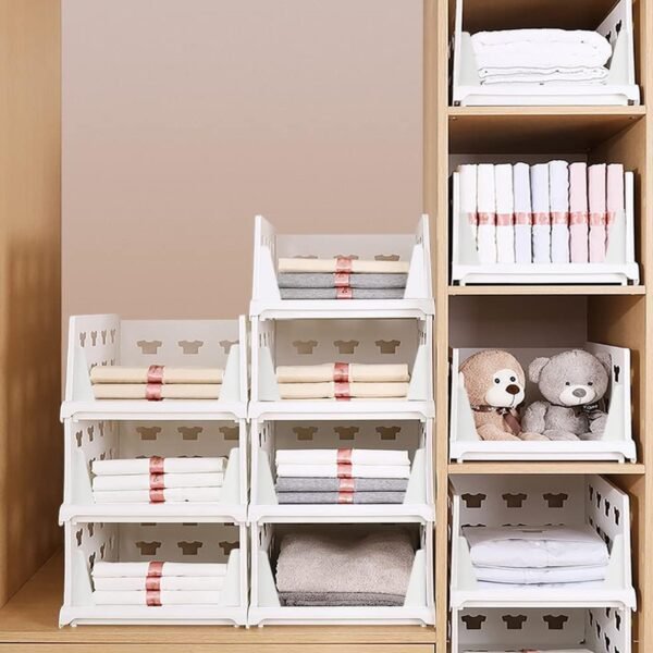 4-Layer Stackable Foldable Storage Organizer Cart for Kitchen, Closet, Bedroom & Bathroom