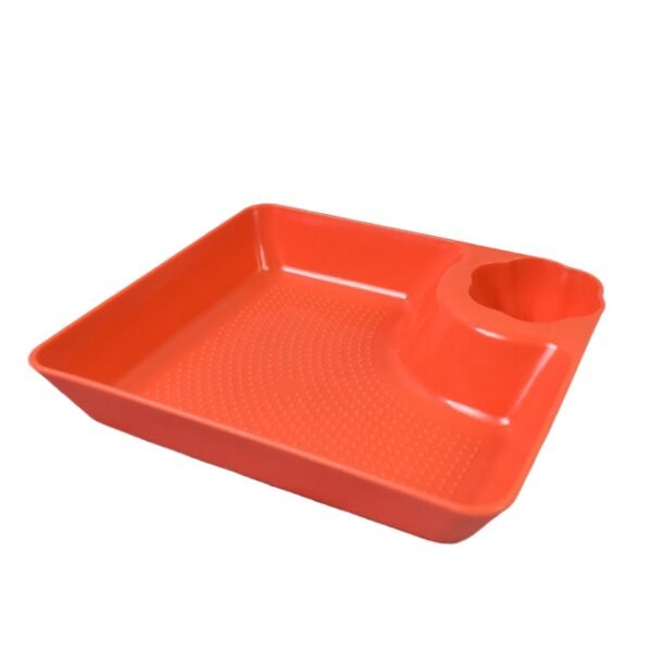 Plastic Plates with Dipping Saucer & Round Dip Part (1 Pc / 18Ã—16 Cm / 1 Pc)