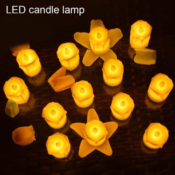 Set of 24 Multicolor Flameless Melted Design Candles for Decoration