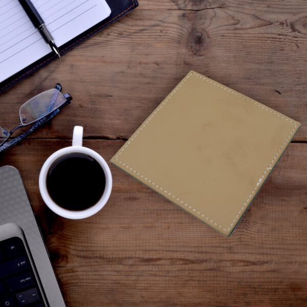 Square Leather Tea Coaster â€“ Durable Dining Table Accessory (1 Pc)