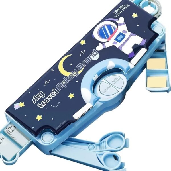 Multifunctional Space Theme Pencil Box for Kids (Magnetic, Pop-Up)