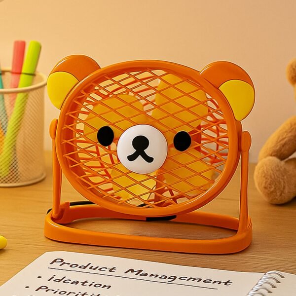 Stylish & Silent: Teddy Bear USB Fan for Any Space â€“ Adjustable Cooling!
